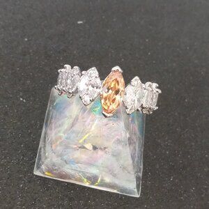 Bomb Party BP Happier Than Ever Smokey Topaz Silver Rhodium Ring size 11